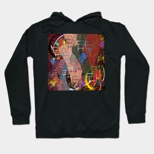 Modern abstract Art with colored lines Hoodie